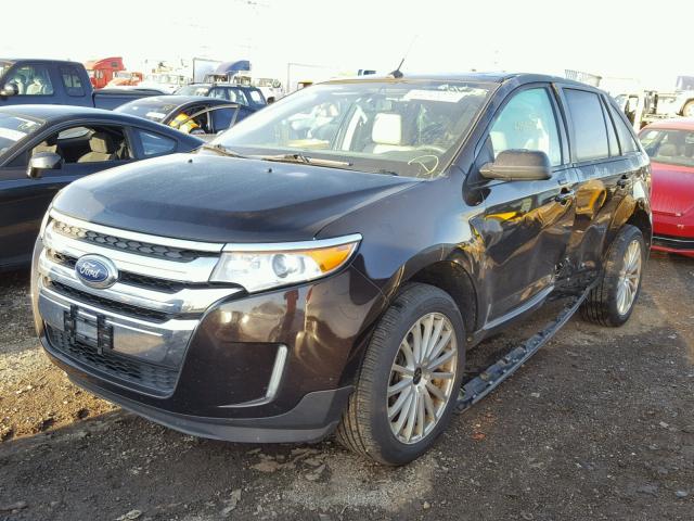 2FMDK3JCXDBA31262 - 2013 FORD EDGE SEL BLACK photo 2