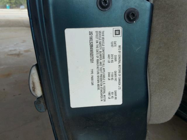 2G1WL52M4W9207531 - 1998 CHEVROLET LUMINA BAS მწვანე ფოტო 10