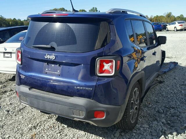 ZACCJADT4GPE30896 - 2016 JEEP RENEGADE L BLUE photo 4