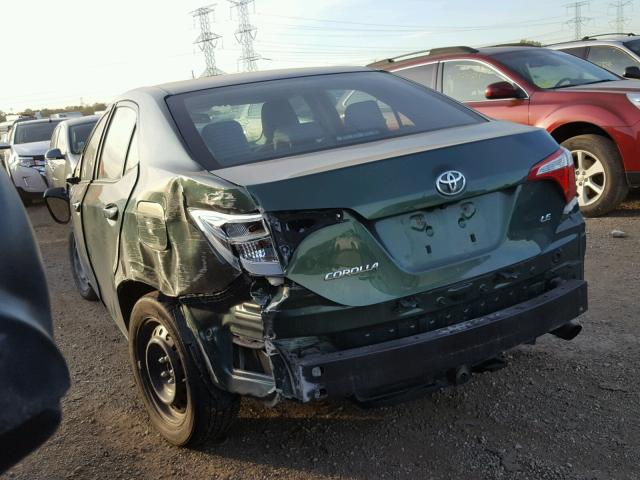 2T1BURHE7EC185680 - 2014 TOYOTA COROLLA L GREEN photo 3