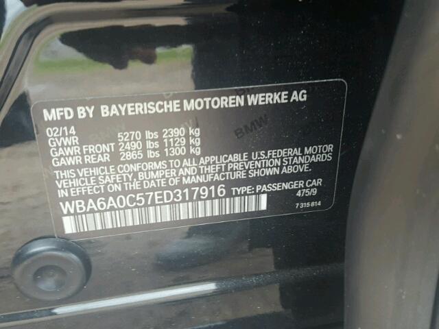 WBA6A0C57ED317916 - 2014 BMW 640 I BLACK photo 10