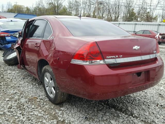 2G1WT58K689279145 - 2008 CHEVROLET IMPALA LT MAROON photo 3