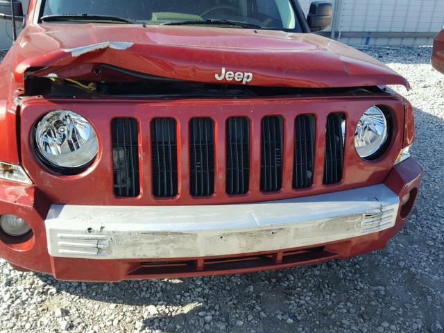 1J8FF48W17D395732 - 2007 JEEP PATRIOT LI RED photo 9