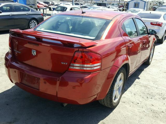 1B3LC56R98N602211 - 2008 DODGE AVENGER SX RED photo 4