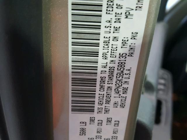 1J4PN2GK5BW588135 - 2011 JEEP LIBERTY SP TAN photo 10