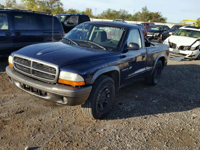 1B7FL16X32S686716 - 2002 DODGE DAKOTA BAS BLUE photo 2