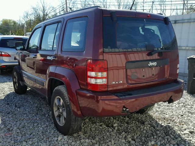 1J8GN28KX9W503250 - 2009 JEEP LIBERTY SP MAROON photo 3