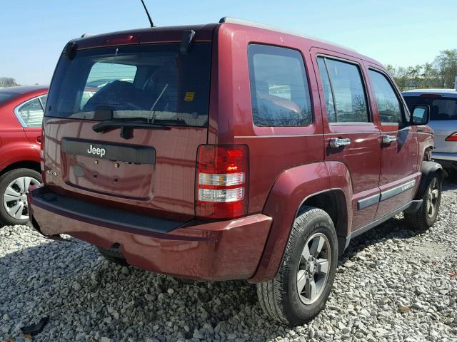 1J8GN28KX9W503250 - 2009 JEEP LIBERTY SP MAROON photo 4