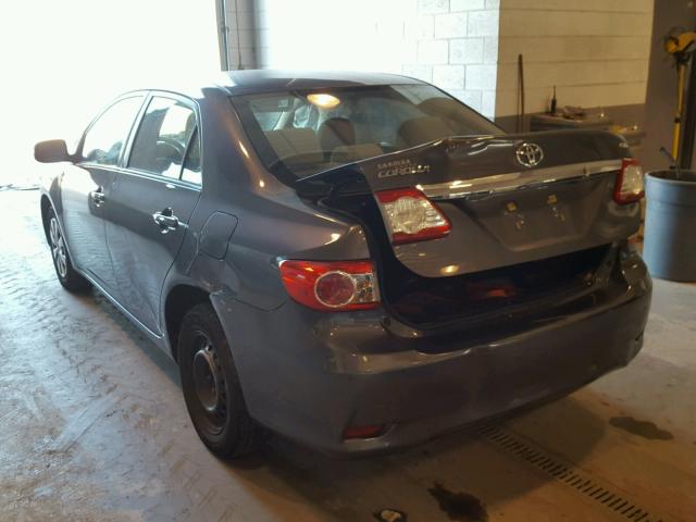 2T1BU4EE8BC661504 - 2011 TOYOTA COROLLA GRAY photo 3