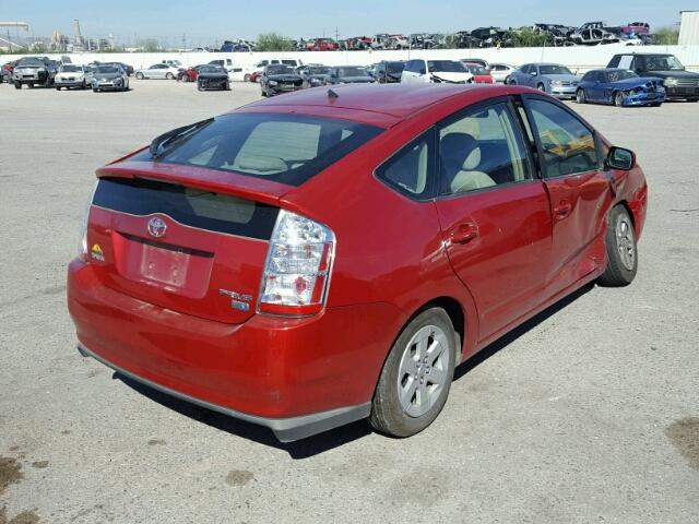 JTDKB20U773231729 - 2007 TOYOTA PRIUS RED photo 4