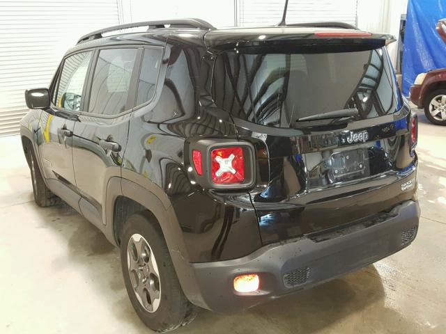 ZACCJAAB9HPF42557 - 2017 JEEP RENEGADE S BLACK photo 3