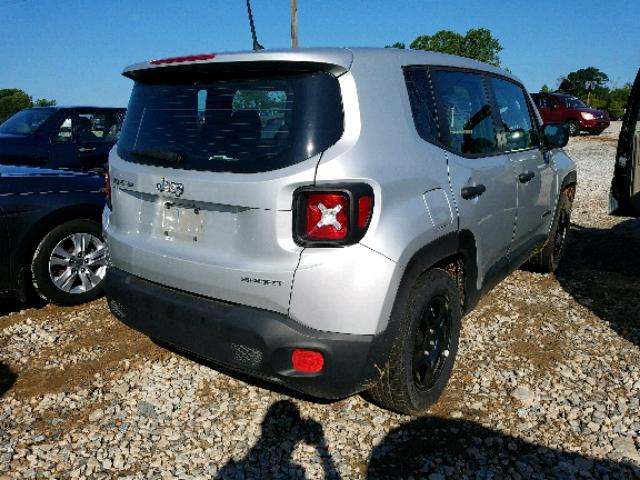 ZACCJAAT0FPC32626 - 2015 JEEP RENEGADE S SILVER photo 4