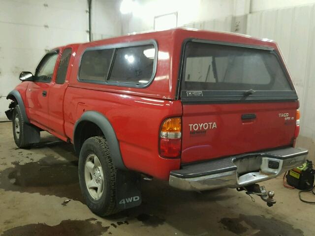 5TEWN72N31Z862143 - 2001 TOYOTA TACOMA XTR RED photo 3