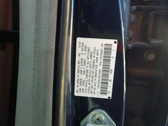 1HGCP26418A033983 - 2008 HONDA ACCORD LXP BLUE photo 10