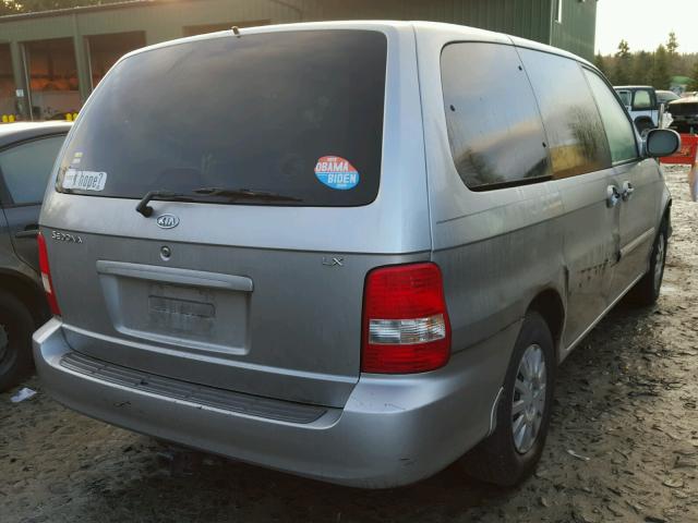 KNDUP131536408504 - 2003 KIA SEDONA EX SILVER photo 4