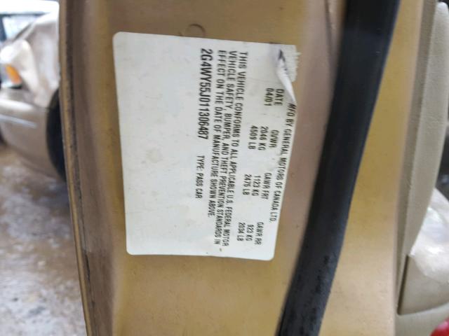 2G4WY55J011306487 - 2001 BUICK CENTURY LI GOLD photo 10