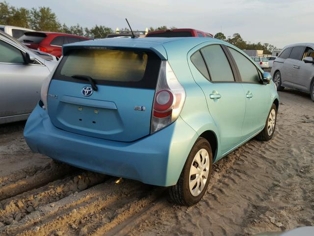 JTDKDTB31E1066967 - 2014 TOYOTA PRIUS C BLUE photo 4