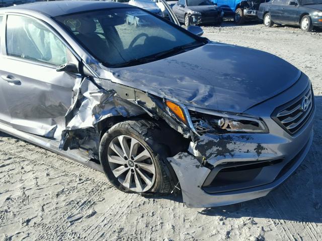 5NPE34AF2FH051812 - 2015 HYUNDAI SONATA SPO SILVER photo 9