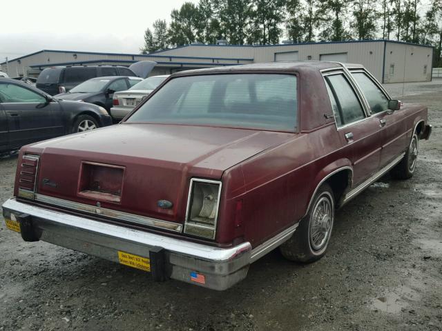 2FABP43F8FX148182 - 1985 FORD LTD CROWN BURGUNDY photo 4