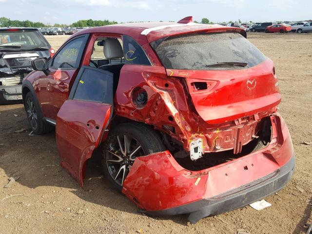 JM1DKDD77H0148927 - 2017 MAZDA CX-3 GRAND RED photo 3