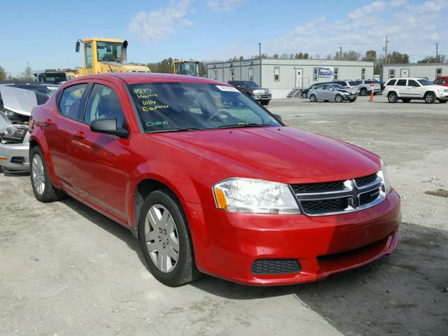 1C3CDZAB5EN196182 - 2014 DODGE AVENGER SE RED photo 1