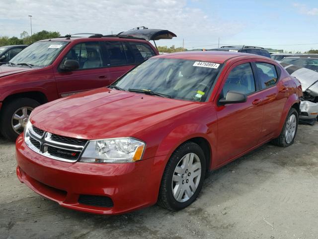 1C3CDZAB5EN196182 - 2014 DODGE AVENGER SE RED photo 2