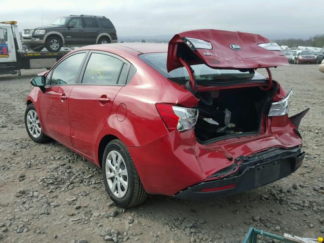 KNADM4A33F6484450 - 2015 KIA RIO LX RED photo 3