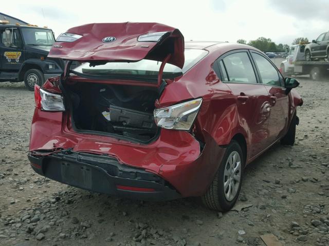 KNADM4A33F6484450 - 2015 KIA RIO LX RED photo 4