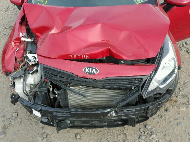 KNADM4A33F6484450 - 2015 KIA RIO LX RED photo 7