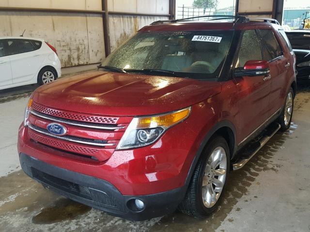 1FM5K7F97DGA96443 - 2013 FORD EXPLORER L RED photo 2