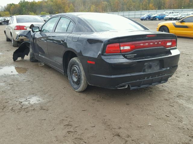 2C3CDXBG5DH666667 - 2013 DODGE CHARGER SE BLACK photo 3