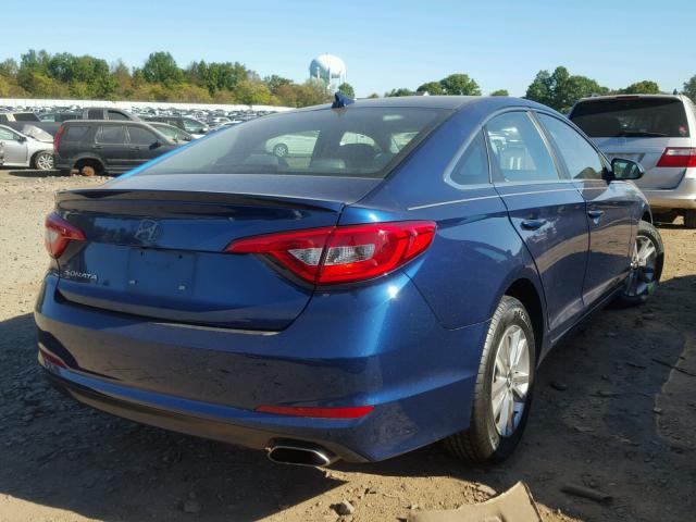 5NPE24AF1GH320497 - 2016 HYUNDAI SONATA SE BLUE photo 4