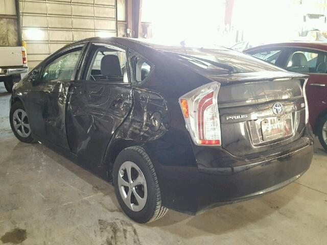JTDKN3DU0F1921288 - 2015 TOYOTA PRIUS BLACK photo 3