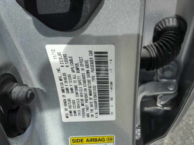 19UUA9F57DA001430 - 2013 ACURA TL TECH SILVER photo 10