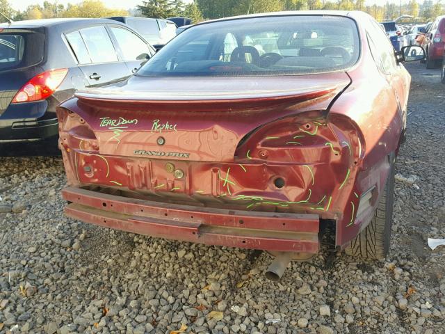 1G2WK52J51F127062 - 2001 PONTIAC GRAND PRIX MAROON photo 9