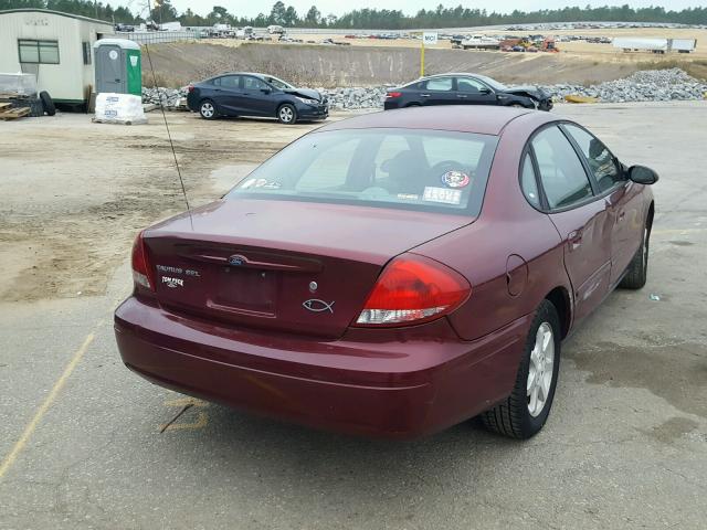 1FAFP56U36A238219 - 2006 FORD TAURUS SEL RED photo 4