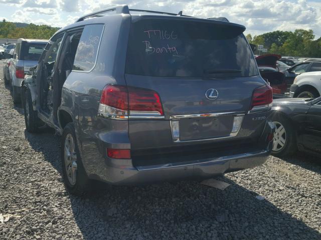 JTJHY7AX5F4186102 - 2015 LEXUS LX 570 GRAY photo 3