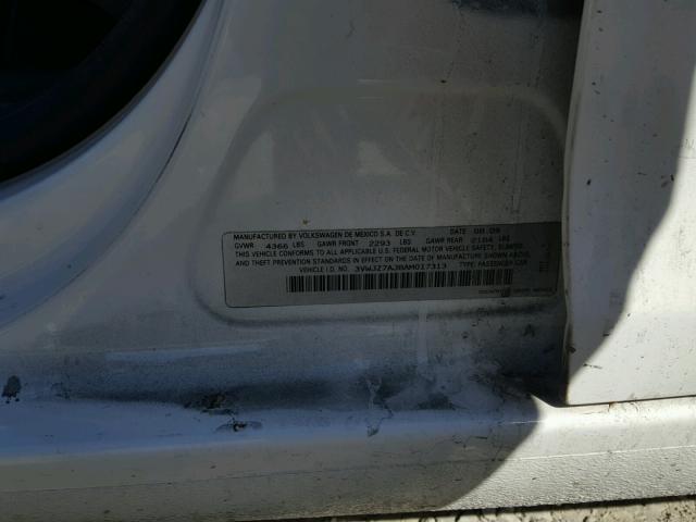 3VWJZ7AJ8AM017313 - 2010 VOLKSWAGEN JETTA S Ağ foto 10