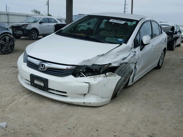 19XFB2F59CE032993 - 2012 HONDA CIVIC LX WHITE photo 2