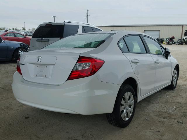 19XFB2F59CE032993 - 2012 HONDA CIVIC LX WHITE photo 4