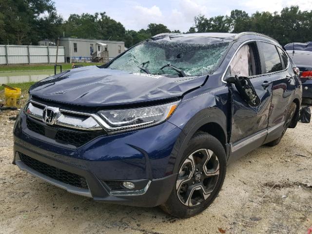 7FARW1H9XHE034236 - 2017 HONDA CR-V TOURI BLUE photo 2