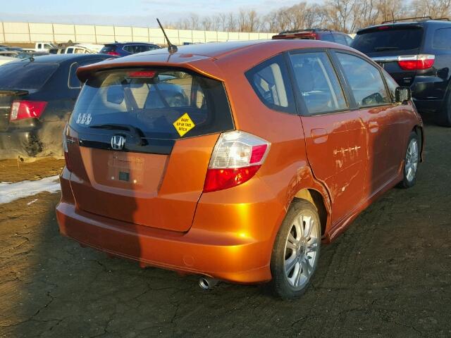 JHMGE8H40AS013258 - 2010 HONDA FIT SPORT ORANGE photo 4