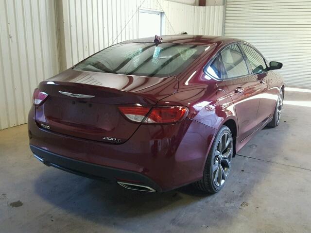 1C3CCCBB7GN162293 - 2016 CHRYSLER 200 S BURGUNDY photo 4