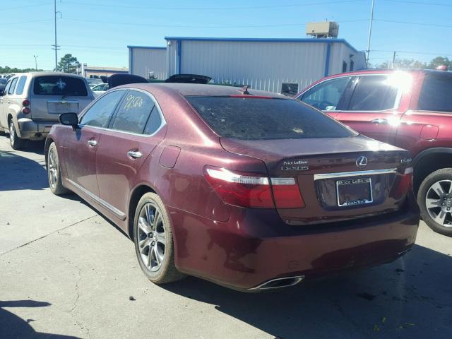 JTHBL46F585059044 - 2008 LEXUS LS MAROON photo 3