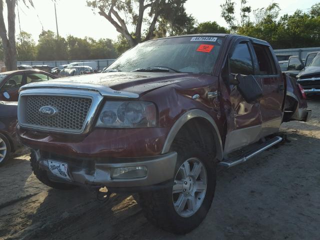 1FTPW14504KC34786 - 2004 FORD F150 SUPER BURGUNDY photo 2