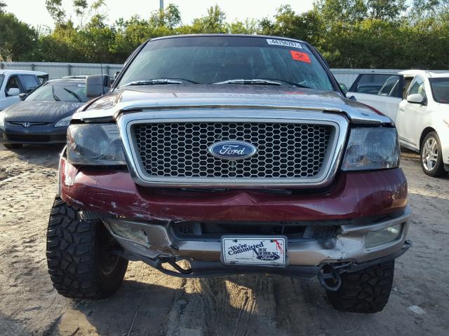 1FTPW14504KC34786 - 2004 FORD F150 SUPER BURGUNDY photo 9