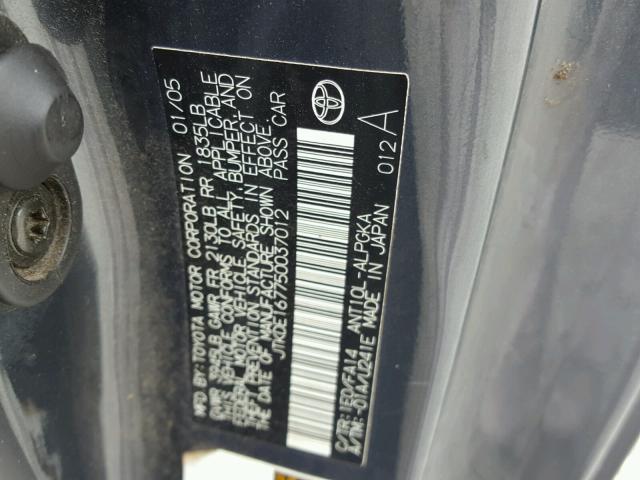 JTKDE167750037012 - 2005 TOYOTA SCION TC 黑色 照片 10