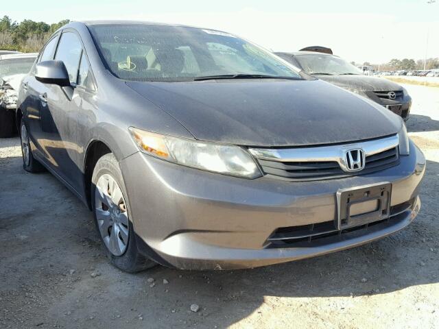 2HGFB2F54CH557093 - 2012 HONDA CIVIC LX GRAY photo 1