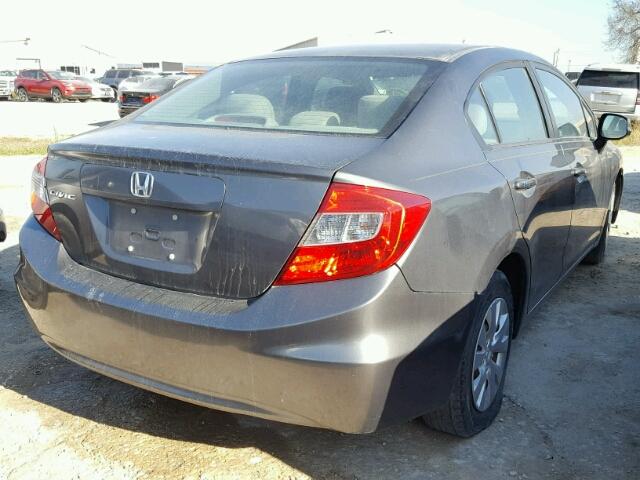 2HGFB2F54CH557093 - 2012 HONDA CIVIC LX GRAY photo 4