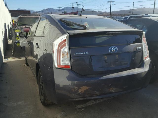 JTDKN3DU7C1586073 - 2012 TOYOTA PRIUS GRAY photo 3